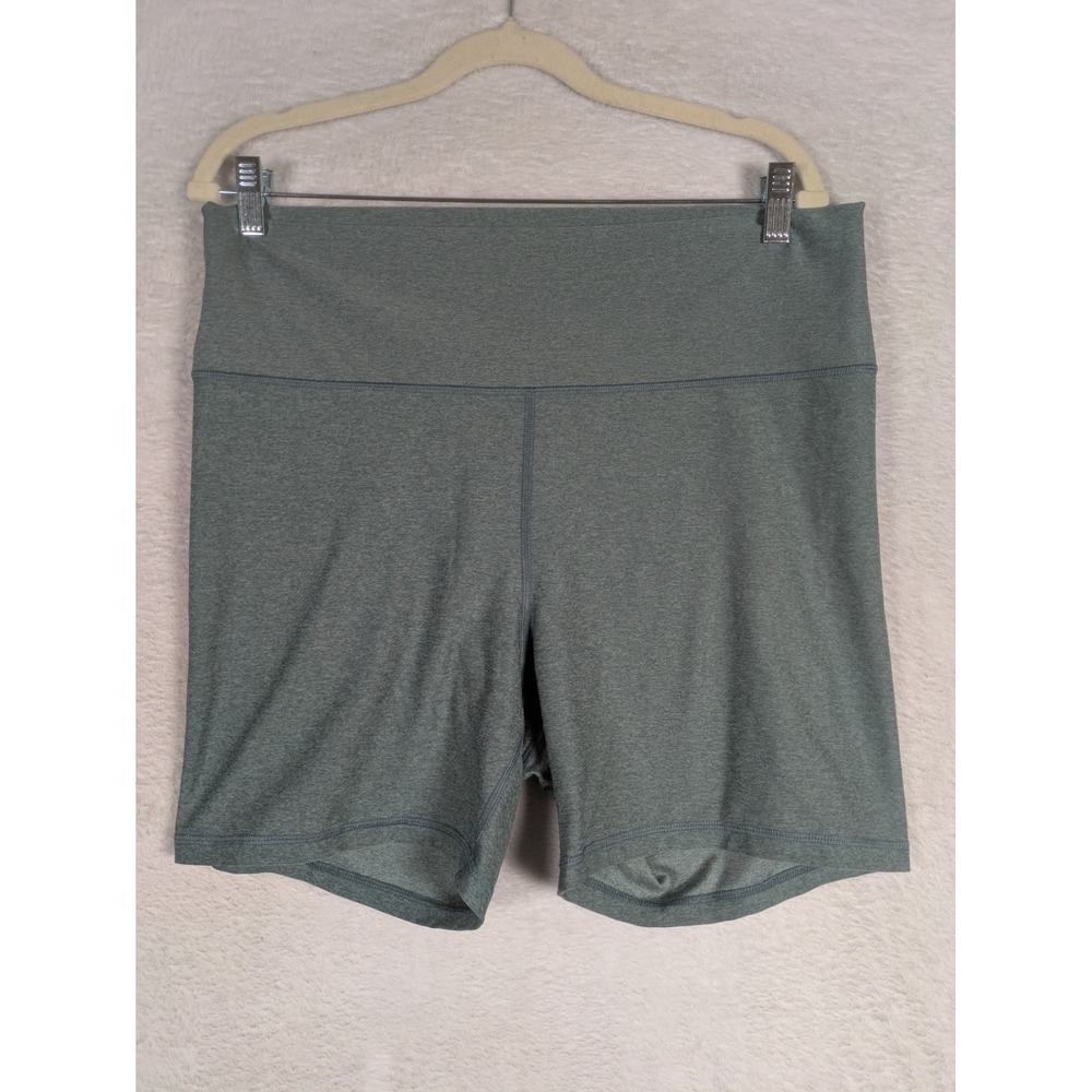 Old Navy Bike Short Women's XL Green Extra High Rise Cloud+ Go-Dry Heathered